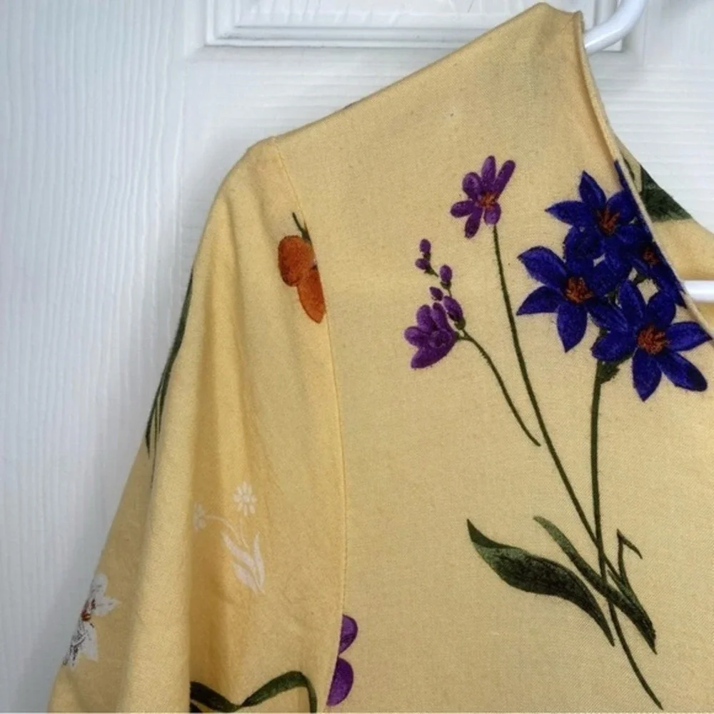 Y2K Vintage‎ BOBBIE MCGEE Women's 90s Floral Yellow Maxi Dress Cottage Core SZ M